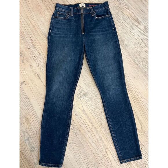 Alice + Olivia Women's High Rise Skinny Jeans Size 27 Blue Exposed Zipper AO.LA - Picture 5 of 9